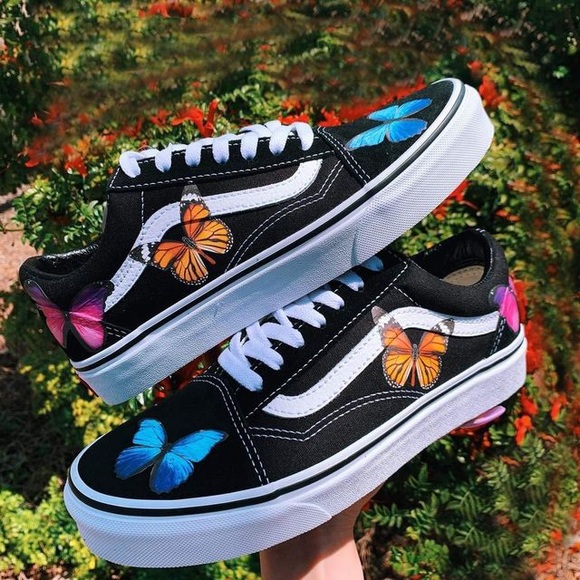 Vans | Shoes | Custom Butterfly Vans | Poshmark